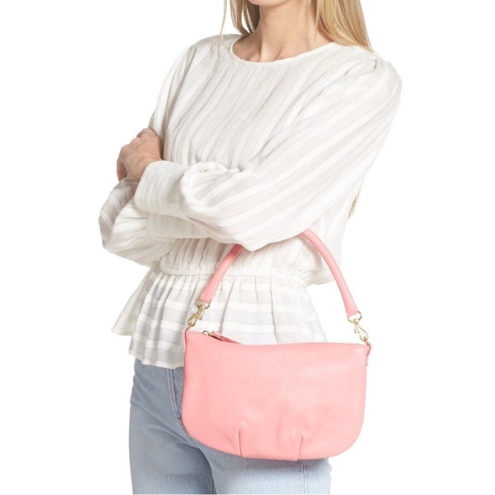 SOLD! ❤️ Clare V. Petit Moyen Messenger Satchel Bag In Pink Petal - Picture 15 of 16